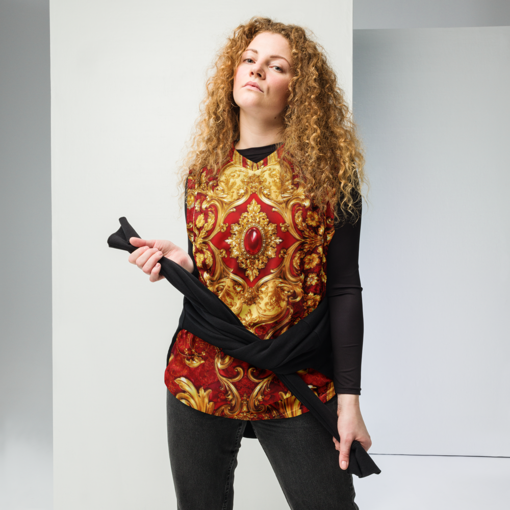 Visiani Royal Ruby Gold Recycled Unisex Basketball Jersey